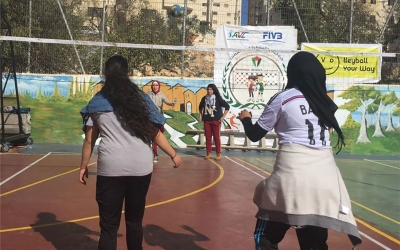 Mini Volleyball Festival for girls held in Palestine